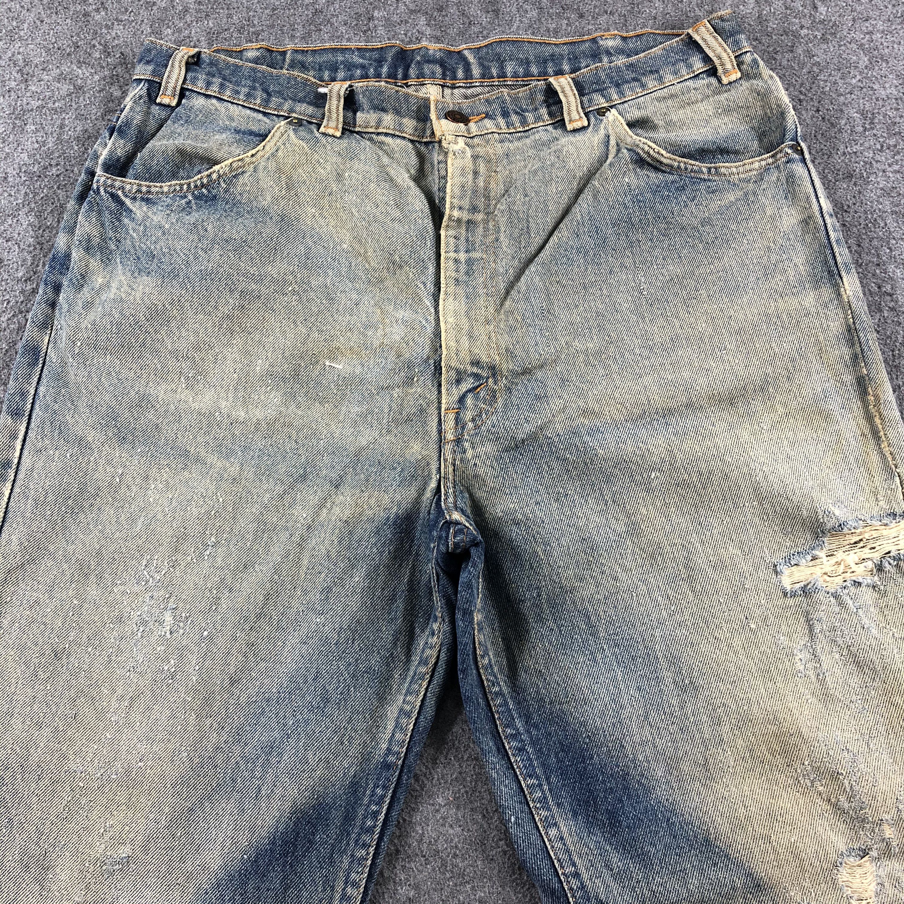 Levi's 80s Vintage Blue Wash Levis 535 Jeans-J2612 Size US 35 - 3 Thumbnail