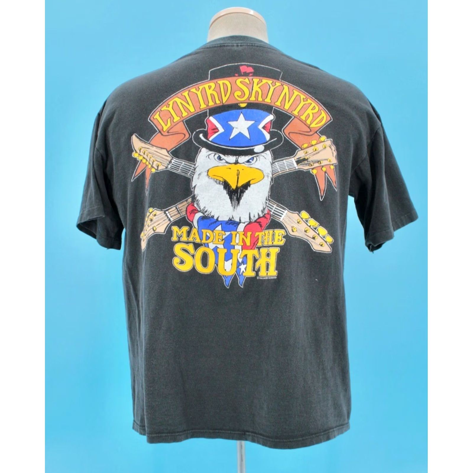 Fruit Of The Loom VTG Men's Lynyrd Skynyrd 90s Made in the South Eagle TShirt Sz L Black Graphic Tee Cavern Band T-shirt Size US L / EU 52-54 / 3 - 3 Thumbnail