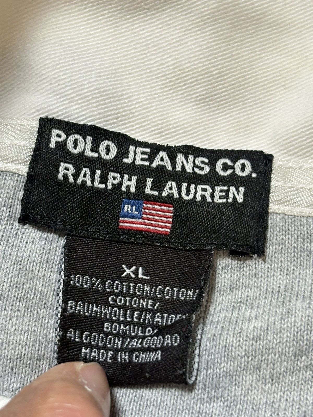 Ralph Lauren Grey & White Rugby Shirt Ralph Lauren Men’s XL – Vintage Size US XL / EU 56 / 4 - 3 Thumbnail