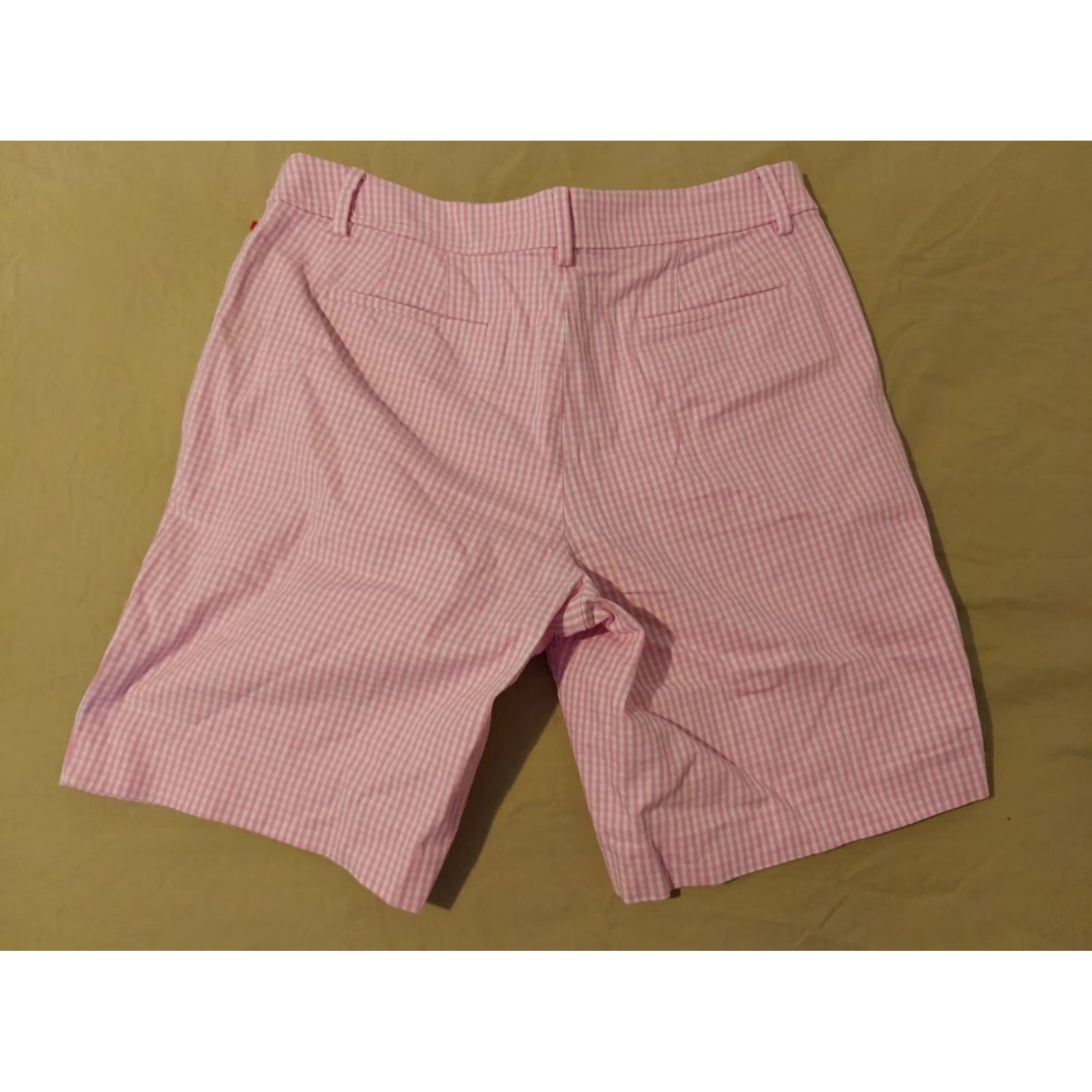Talbots Womens Talbots Khaki Shorts Petite Pink Cotton Chino Zip Size 34" / US 12 / IT 48 - 2 Thumbnail