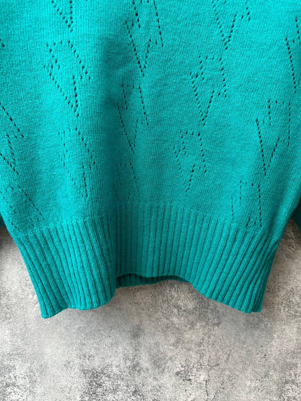 Other Scamp & Dude Teal Pointelle Knitted Jumper Sweater Size S / US 4 / IT 40 - 8 Thumbnail