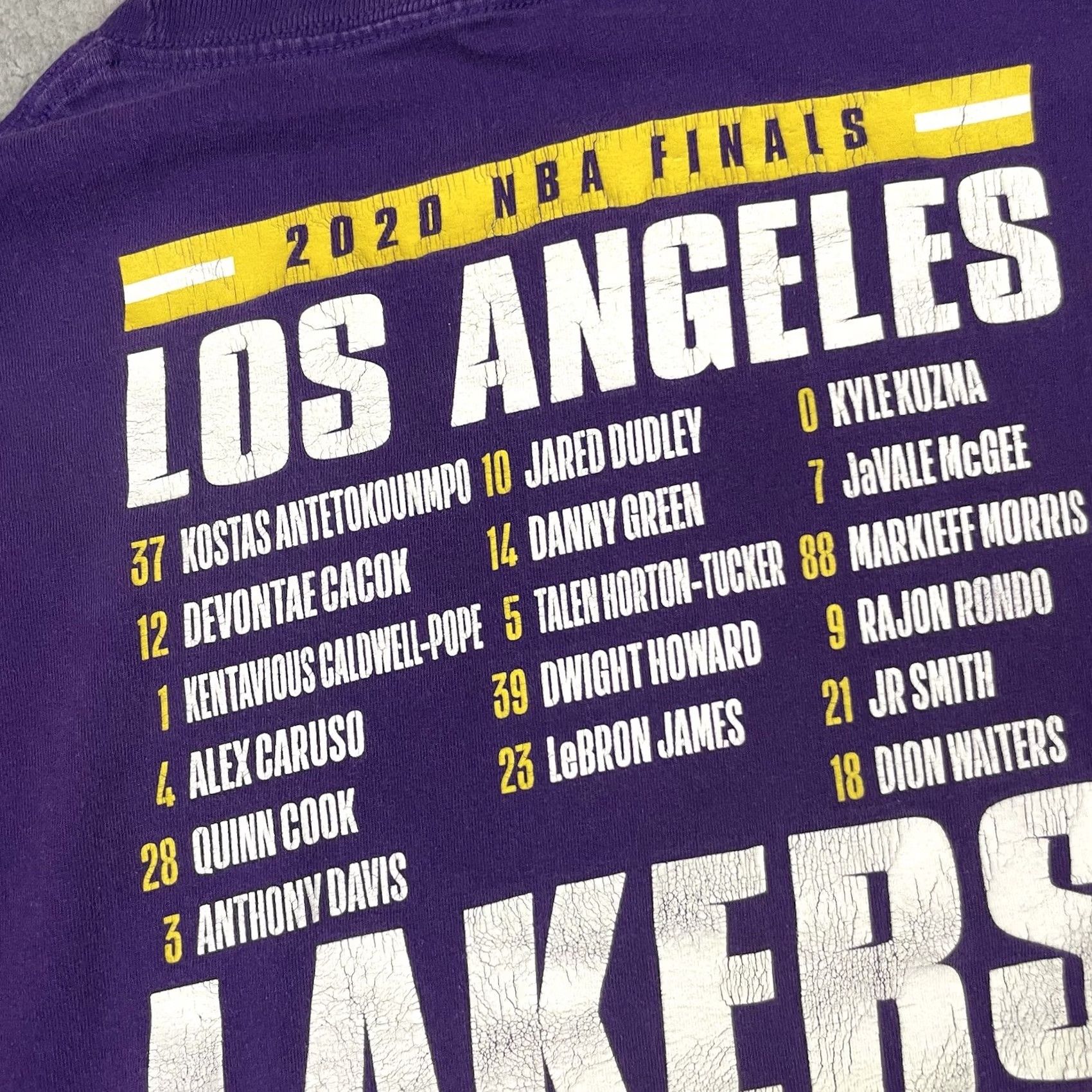 NBA VINTAGE Lakers T Shirt Adult XL Purple NBA Finals Champions Bubble Rare Lee Sport Shirt Mens XL Yellow Size US XL / EU 56 / 4 - 7 Thumbnail