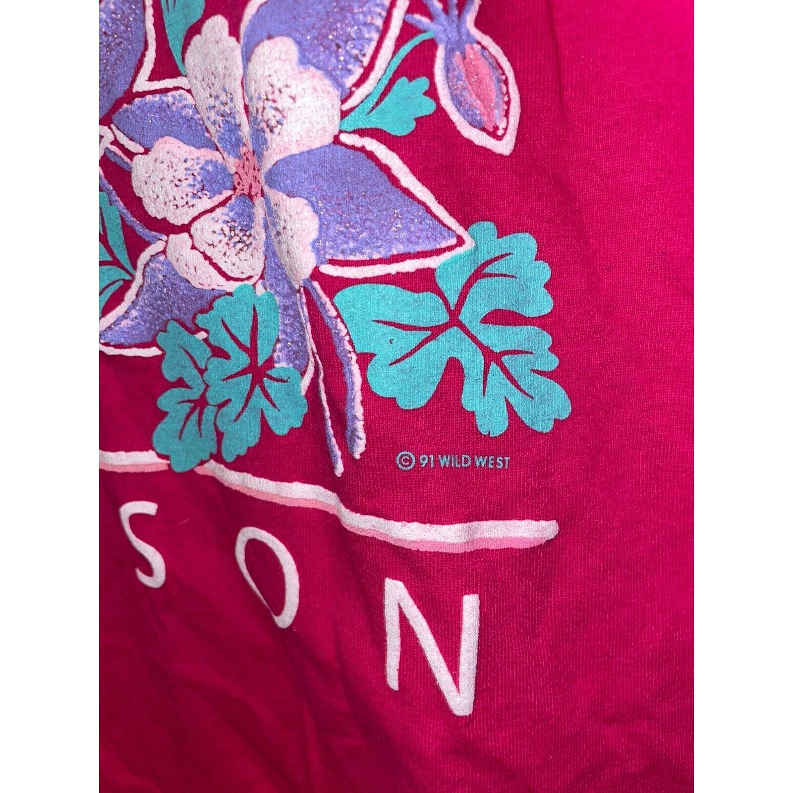 Jerzees Vintage Branson Pink Shirt Flowers Flower Tee 1990s VTG L Size US L / EU 52-54 / 3 - 6 Thumbnail
