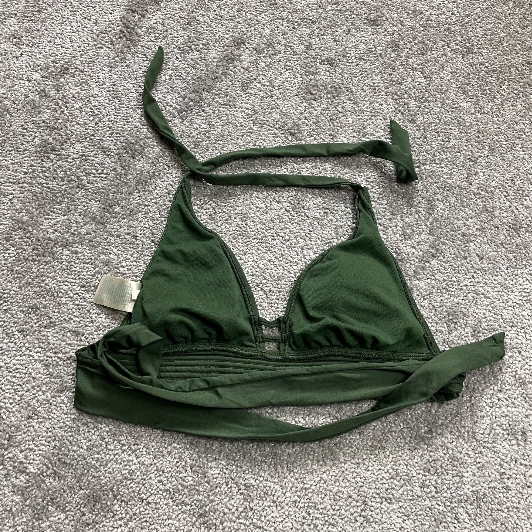 Vintage Kona Sol Women's Small Green Padded Halter Bikini Top Swimsuit Beach Summer Surf Size S / US 4 / IT 40 - 2 Thumbnail