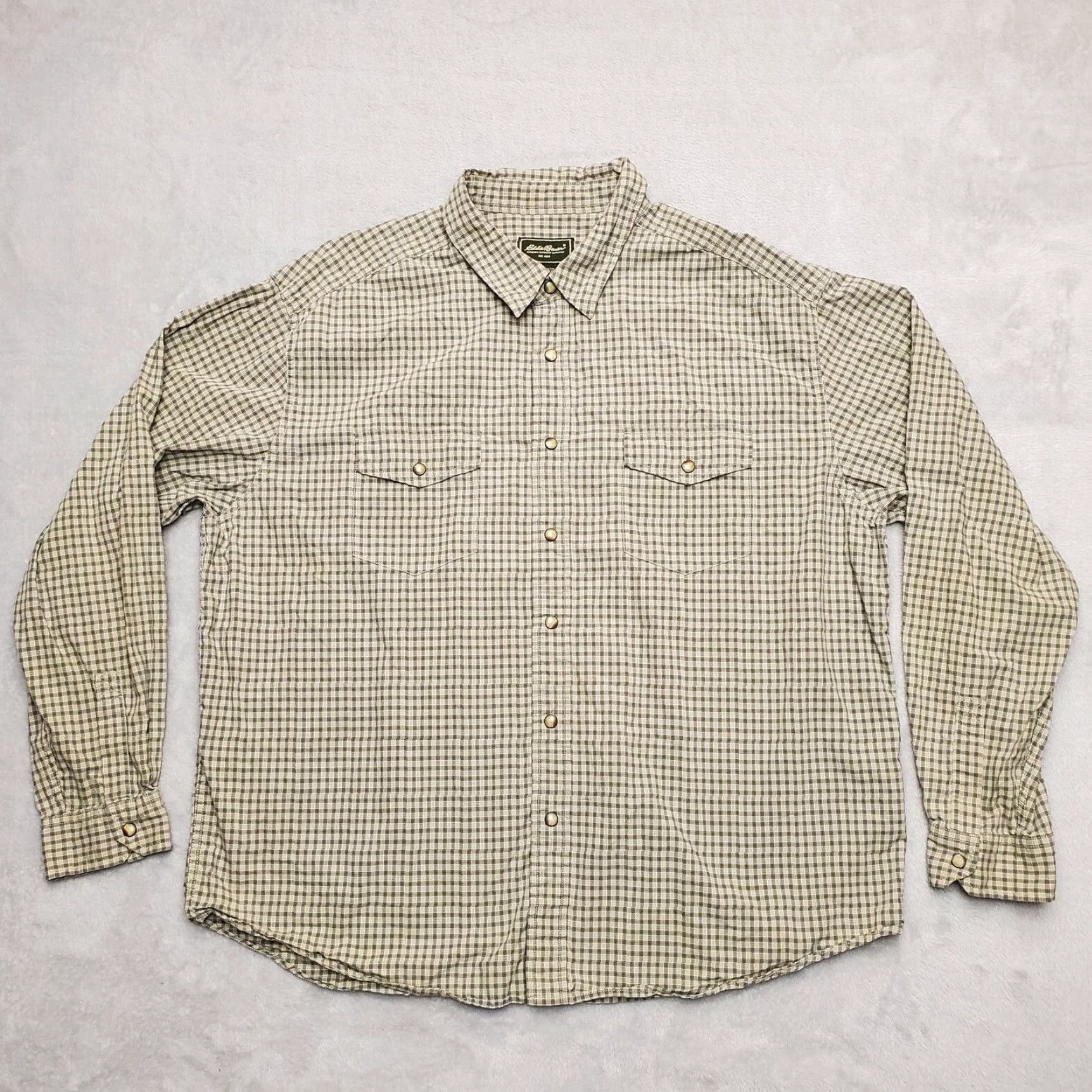 Eddie Bauer VINTAGE Eddie Bauer Shirt Mens 2XL Green Plaid Pearl Snap Long Sleeve Western Shirt Mens XXL Green Plaid Pearl Snap Long Sleeve Western Size US XXL / EU 58 / 5 - 2 Thumbnail