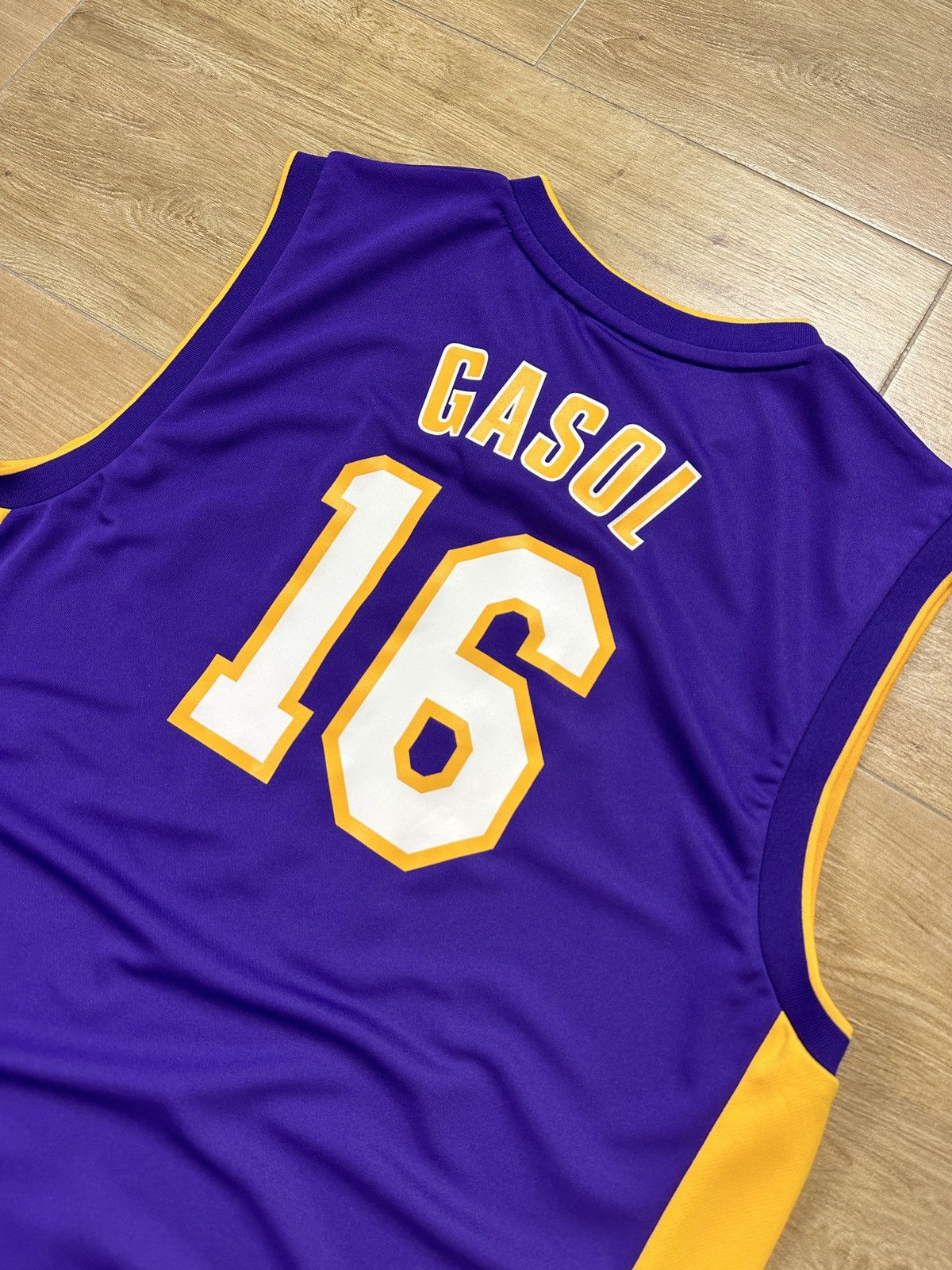 Adidas × NBA #16 Gasol L.A. Lakers Adidas Jerseys + Shorts Set Vintage Size US L / EU 52-54 / 3 - 16 Thumbnail