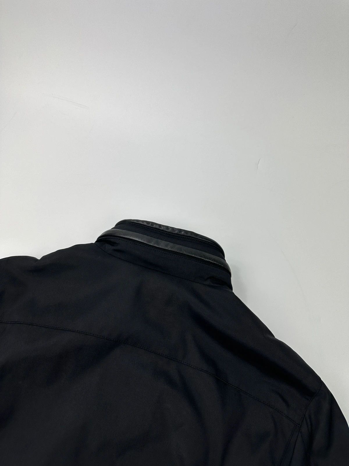Versace Versace Black Cotton & Leather Padded Bomber Jacket Hoded Size US M / EU 48-50 / 2 - 9 Thumbnail