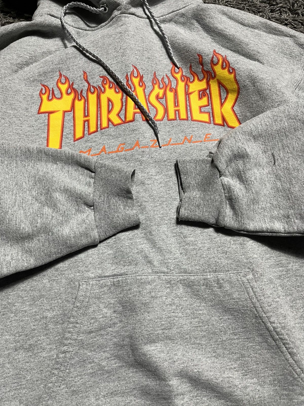Thrasher THRASHER Y2K FLAME LOGO GREY COTTON FADED HOODIE Size US M / EU 48-50 / 2 - 3 Thumbnail