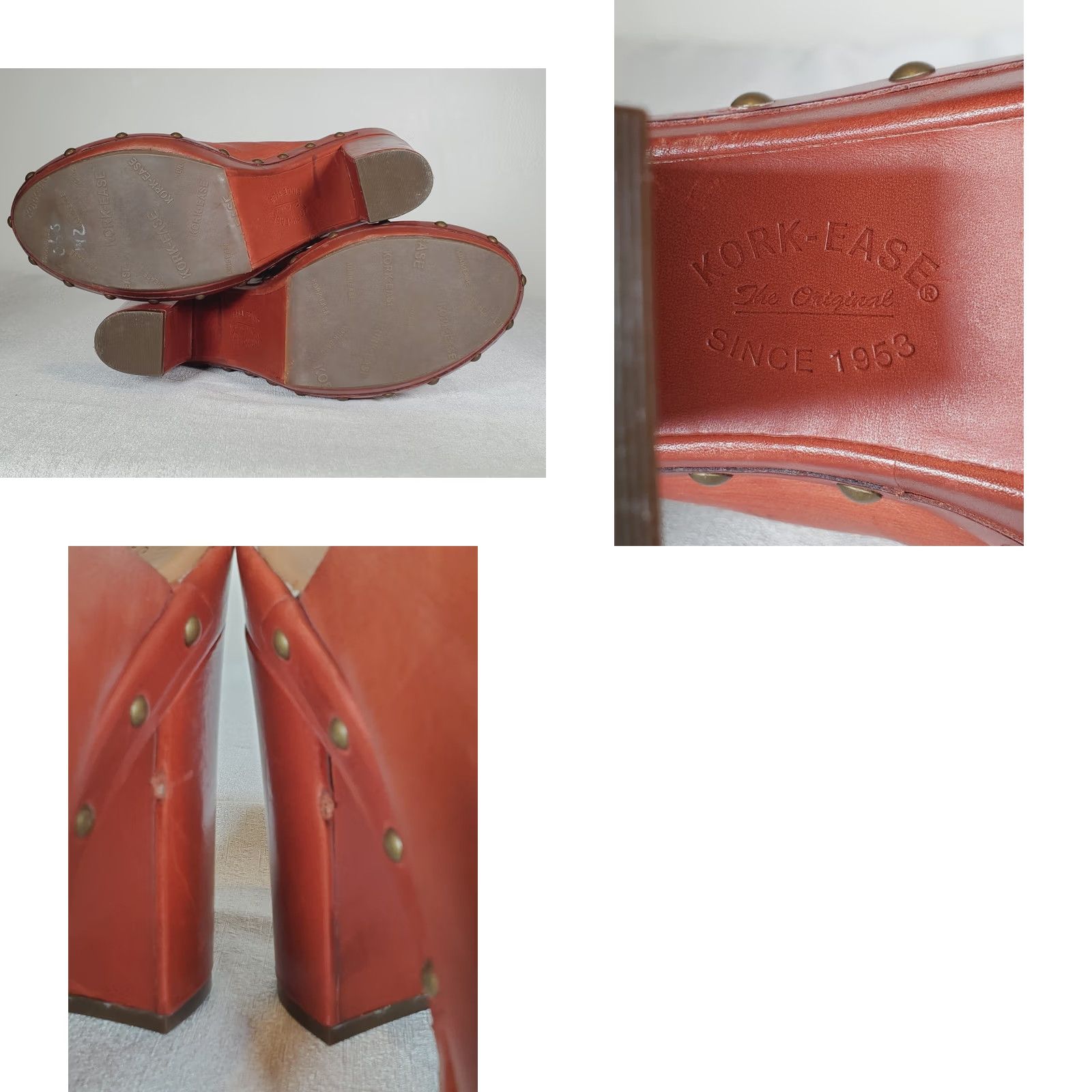 Vintage Kork-Ease Canyon Jacqueline Clogs Platform Leather Brown Size US 9 M Women's Size US 9 / IT 39 - 9 Thumbnail