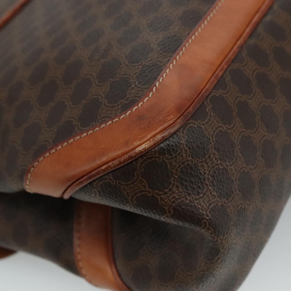 Celine CELINE Macadam Canvas Hand Bag Pvc Leather Brown Size ONE SIZE - 16 Thumbnail