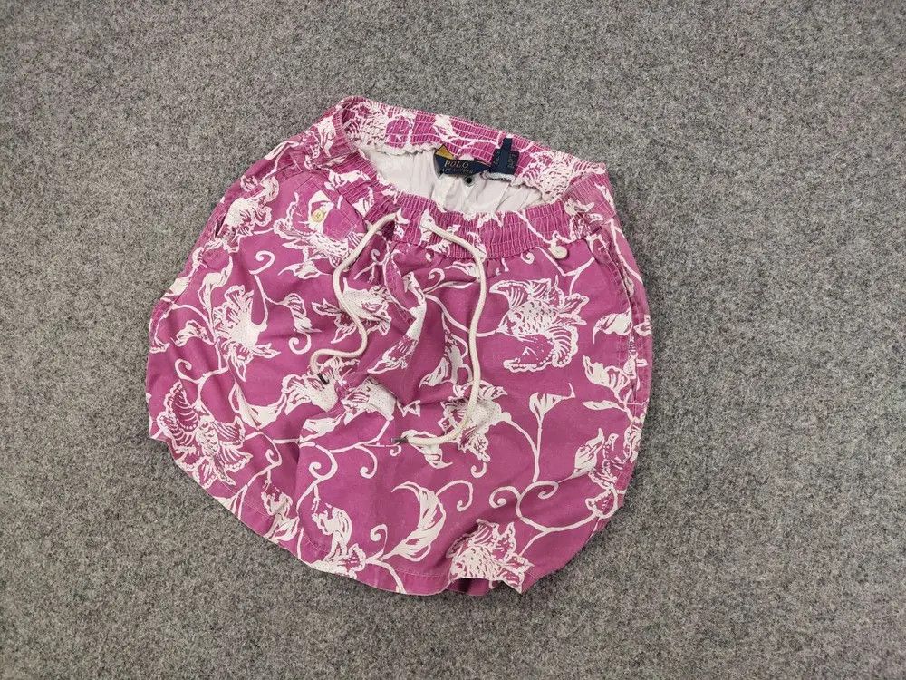 Polo Ralph Lauren Polo Ralph Lauren Pink Flowers Canvas Nylon Shorts Vintage Size US 32 / EU 48 - 2 Thumbnail