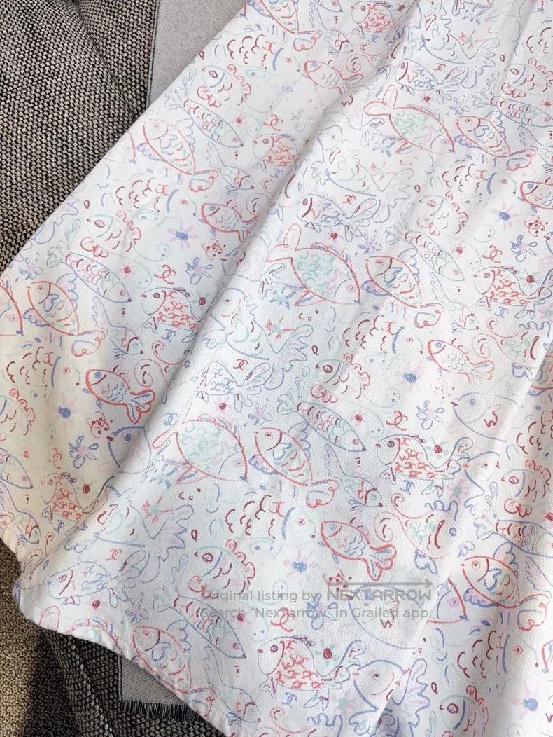 Chanel Chanel 25C colourful graffiti small fish print wide-leg tr Size 25" / US 0 / IT 36 - 7 Thumbnail