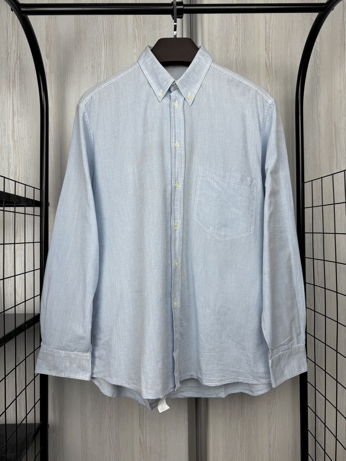 Valentino Valentino UOMO vintage cotton blue patterned button up shirt Size US L / EU 52-54 / 3 - 1 Thumbnail