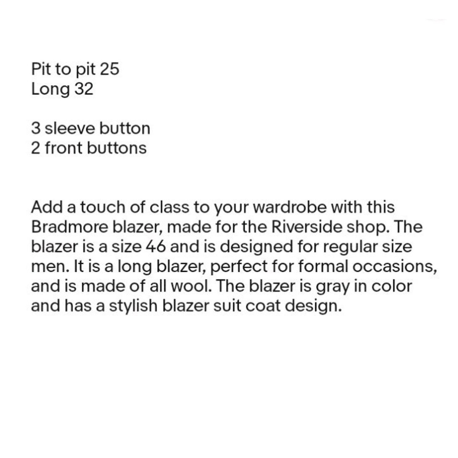 Other Bradmore Made For Riverside Blazer Size 46 L All Wool Size 46L - 10 Thumbnail