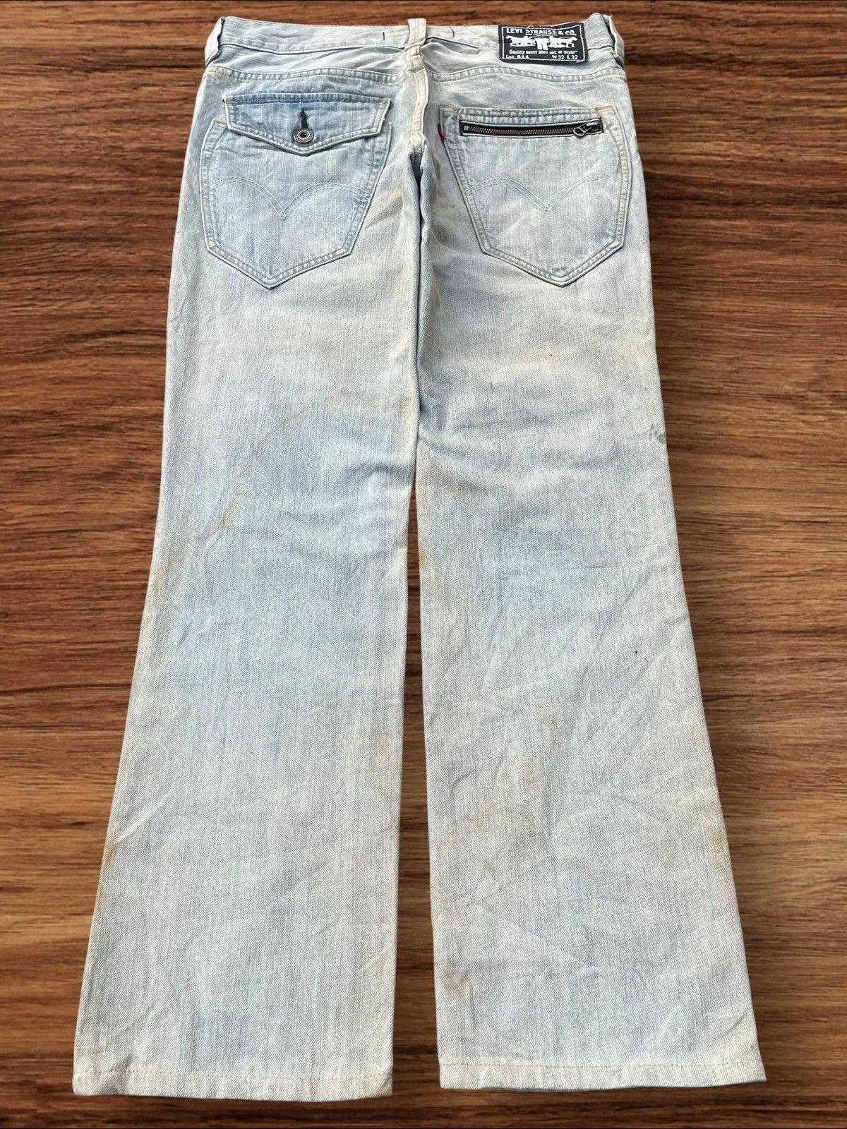 Levi's × Levi's Vintage Clothing Vintage Y2K Levi’s 511 Blue Washed Distressed Slim Fit Jeans Size US 32 / EU 48 - 2 Thumbnail