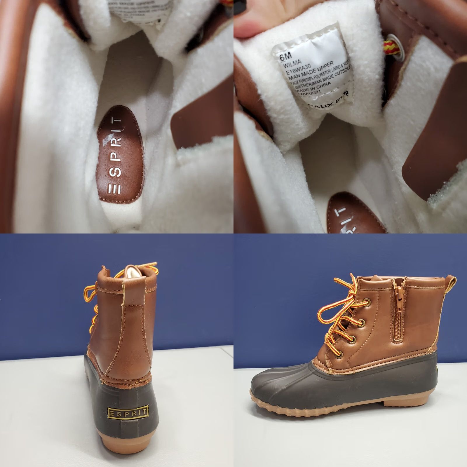 Esprit Esprit Wilma Boot Womens Size 6 Black Brown Synthetic Duck Boots Lace Up Size US 6 / IT 36 - 8 Thumbnail