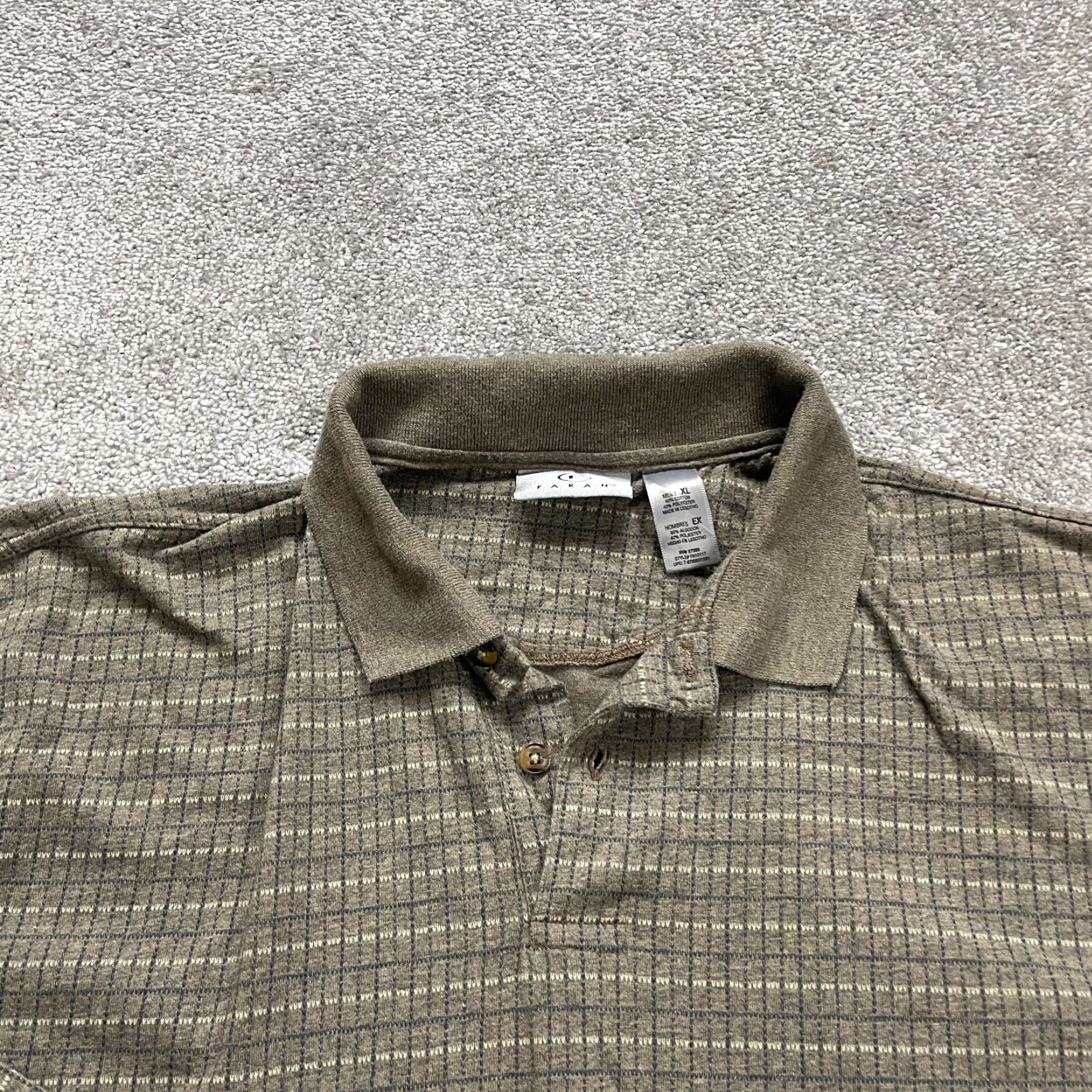 Farah Farah Polo Shirt Mens XL Brown Plaid Collared Long Sleeve Outdoor Casual Top Size US XL / EU 56 / 4 - 3 Thumbnail
