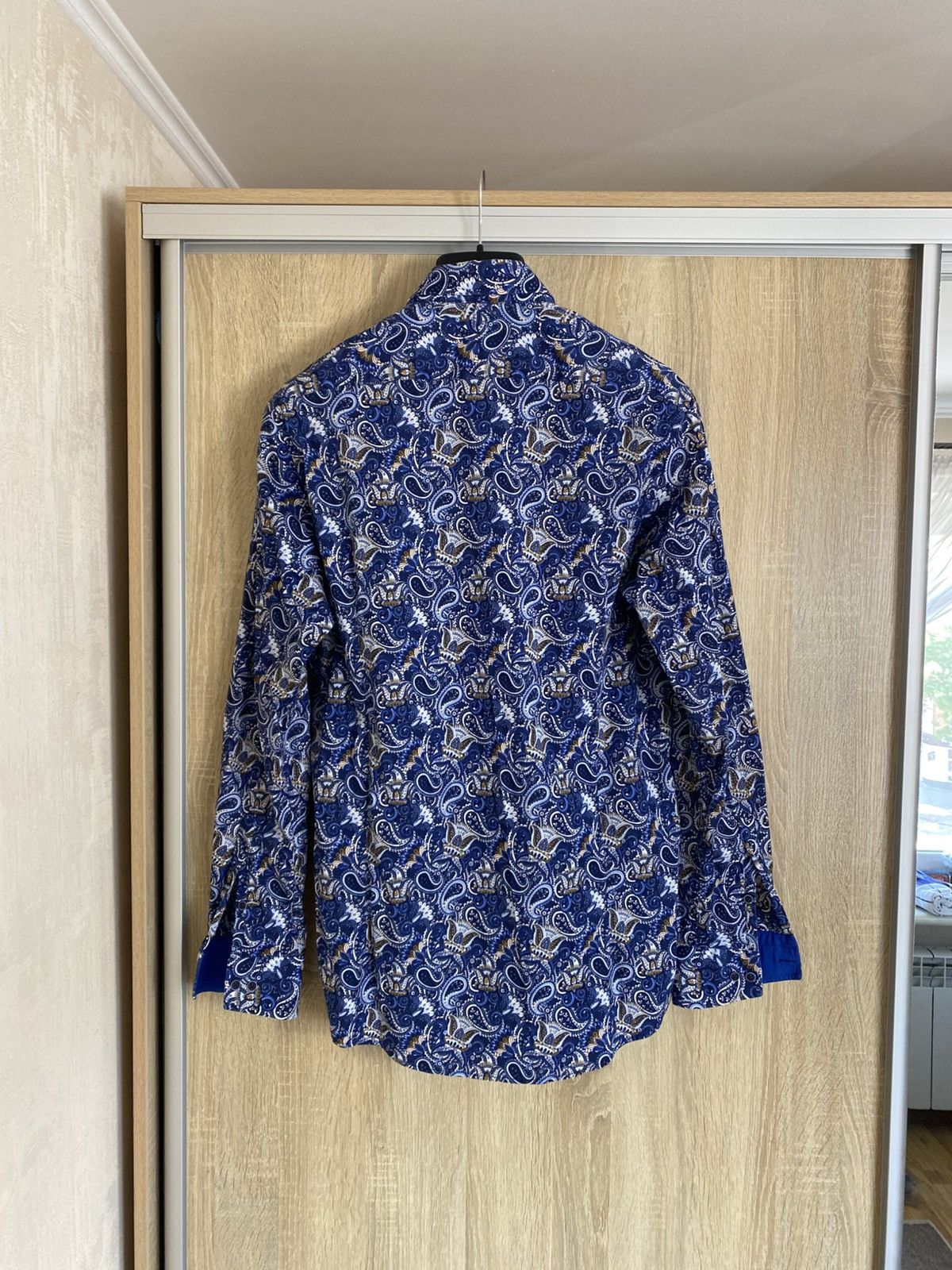 Vintage 🔥 Guide London Paisley Polo Long Sleeve Button Shirt Blue Size US XL / EU 56 / 4 - 7 Thumbnail