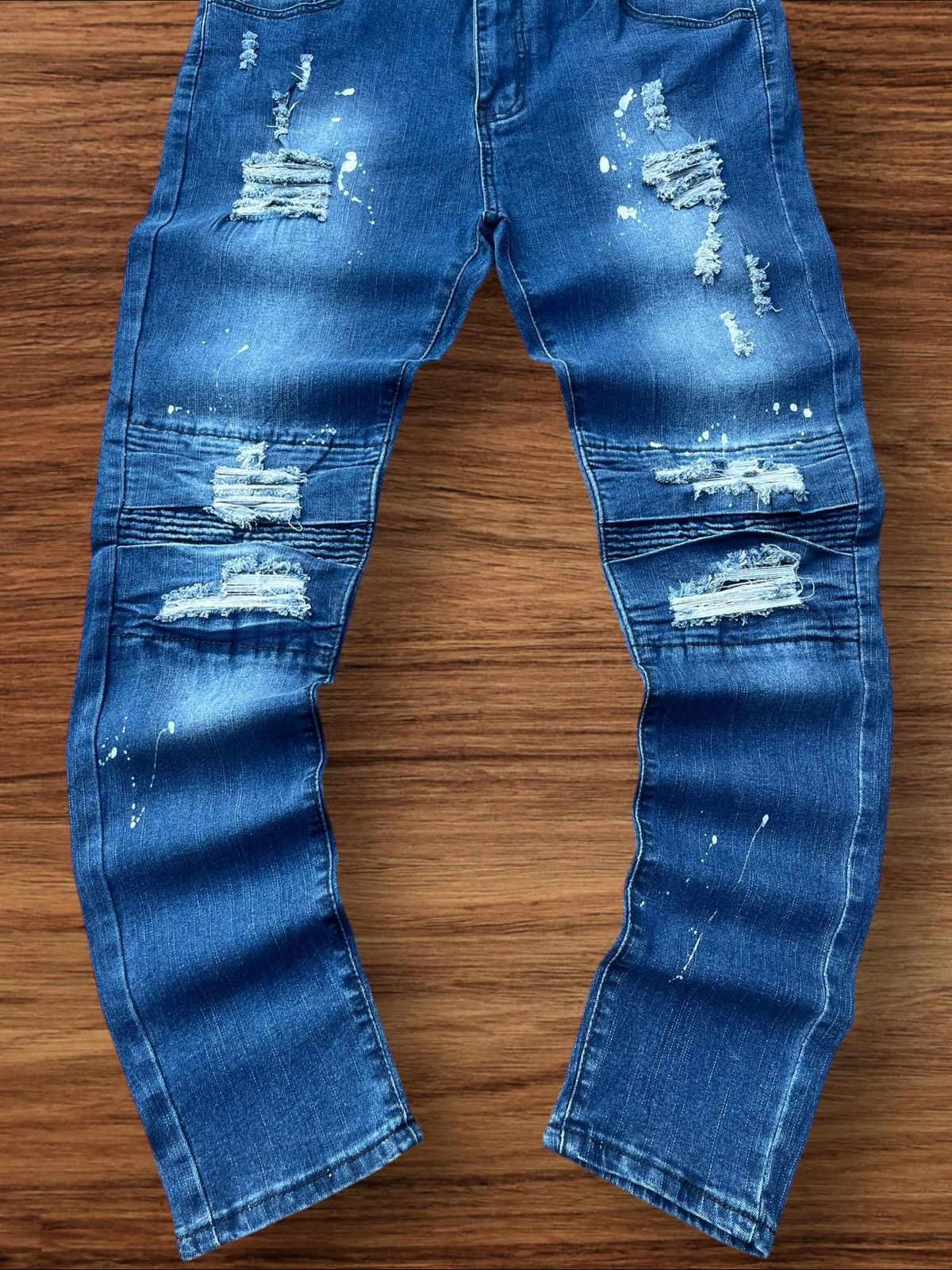 Japanese Brand Vintage Japanese Brand Ripped Destroyed Biker Blue Wash Jean Size US 36 / EU 52 - 7 Thumbnail