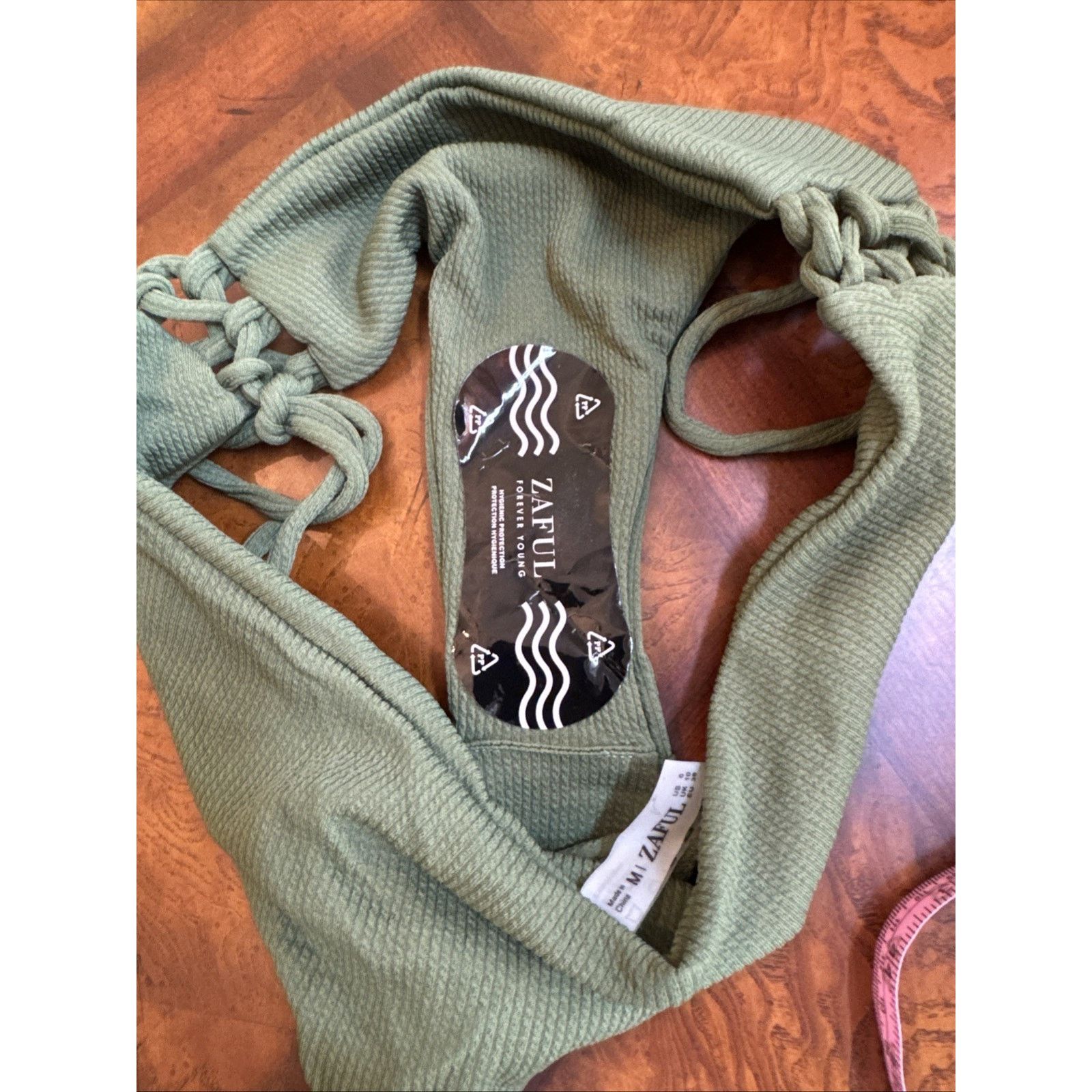 ZAFUL Bikini Zaful Olive Green Lace Up Bottoms Size M / US 6-8 / IT 42-44 - 4 Thumbnail