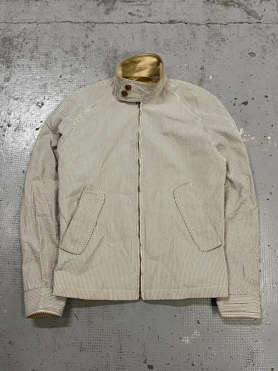 Louis Vuitton 2000s Louis Vuitton Striped Classy Beige Hybrid Leather Jacket Size US M / EU 48-50 / 2 - 1 Thumbnail