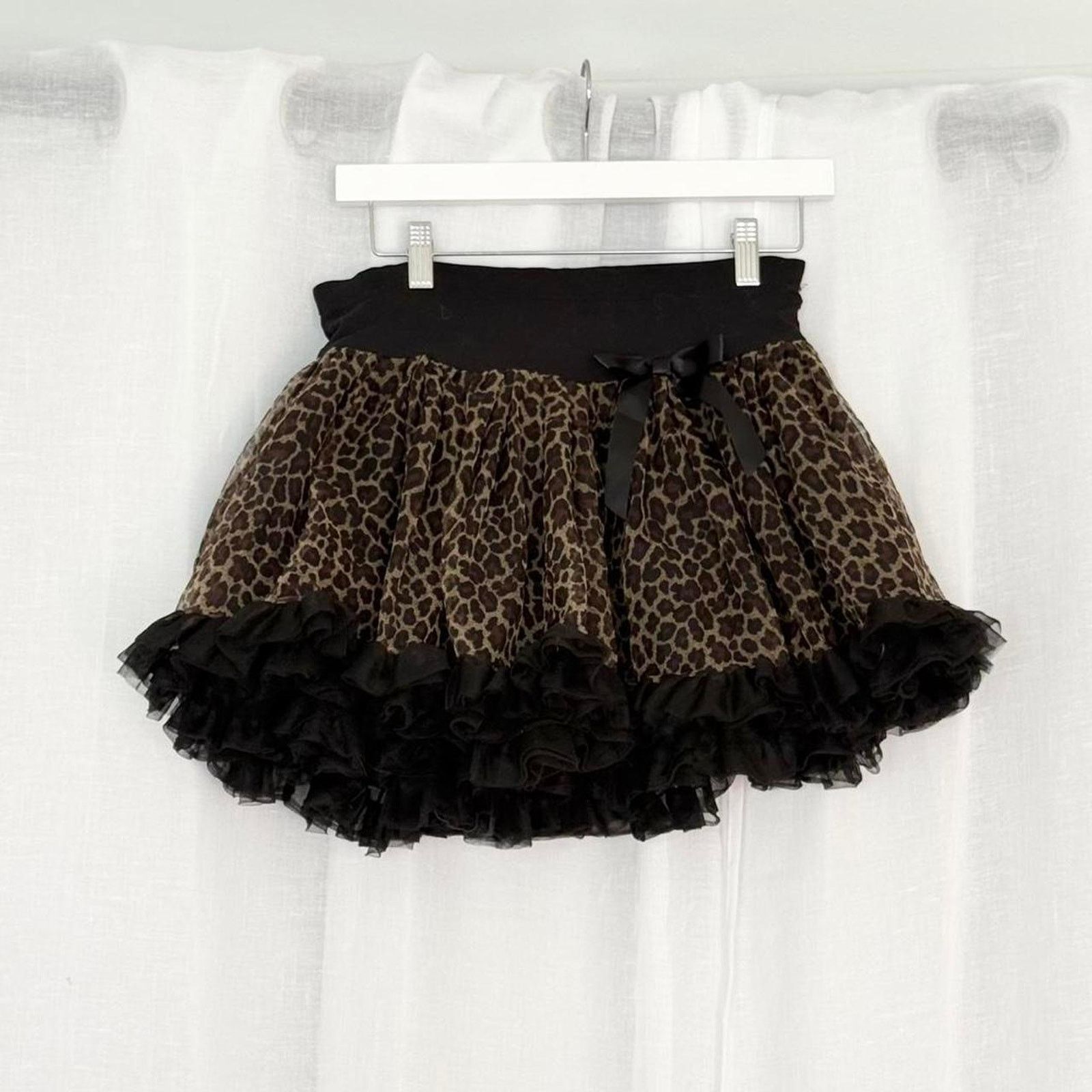 Vintage y2k leopard ruffle mini skirt ✧ Size 30" / US 8 / IT 44 - 2 Thumbnail