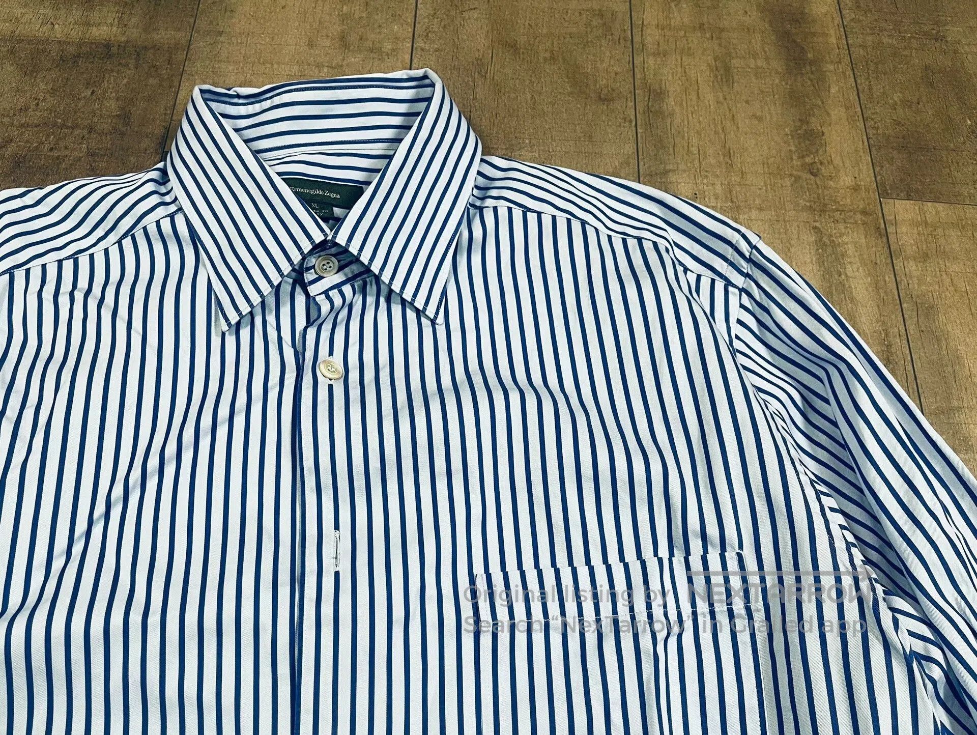 Ermenegildo Zegna Zegna Ermenegildo Blue Stripe Shirt Jacket. Size US M / EU 48-50 / 2 - 1 Thumbnail
