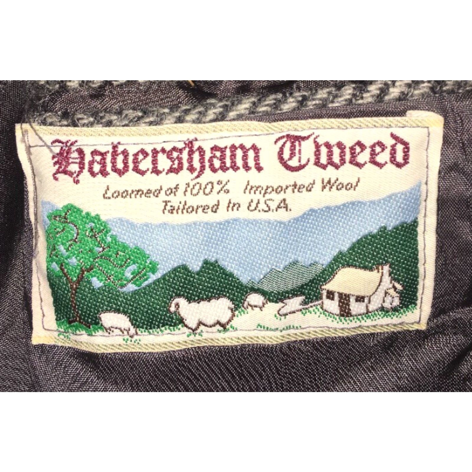 Vintage VINTAGE Habersham Tweed Heringbone Mens Gray Blazer Sport Coat 42 Two Button Size 42 Gray Mens Sports Coat Size 42R - 5 Thumbnail