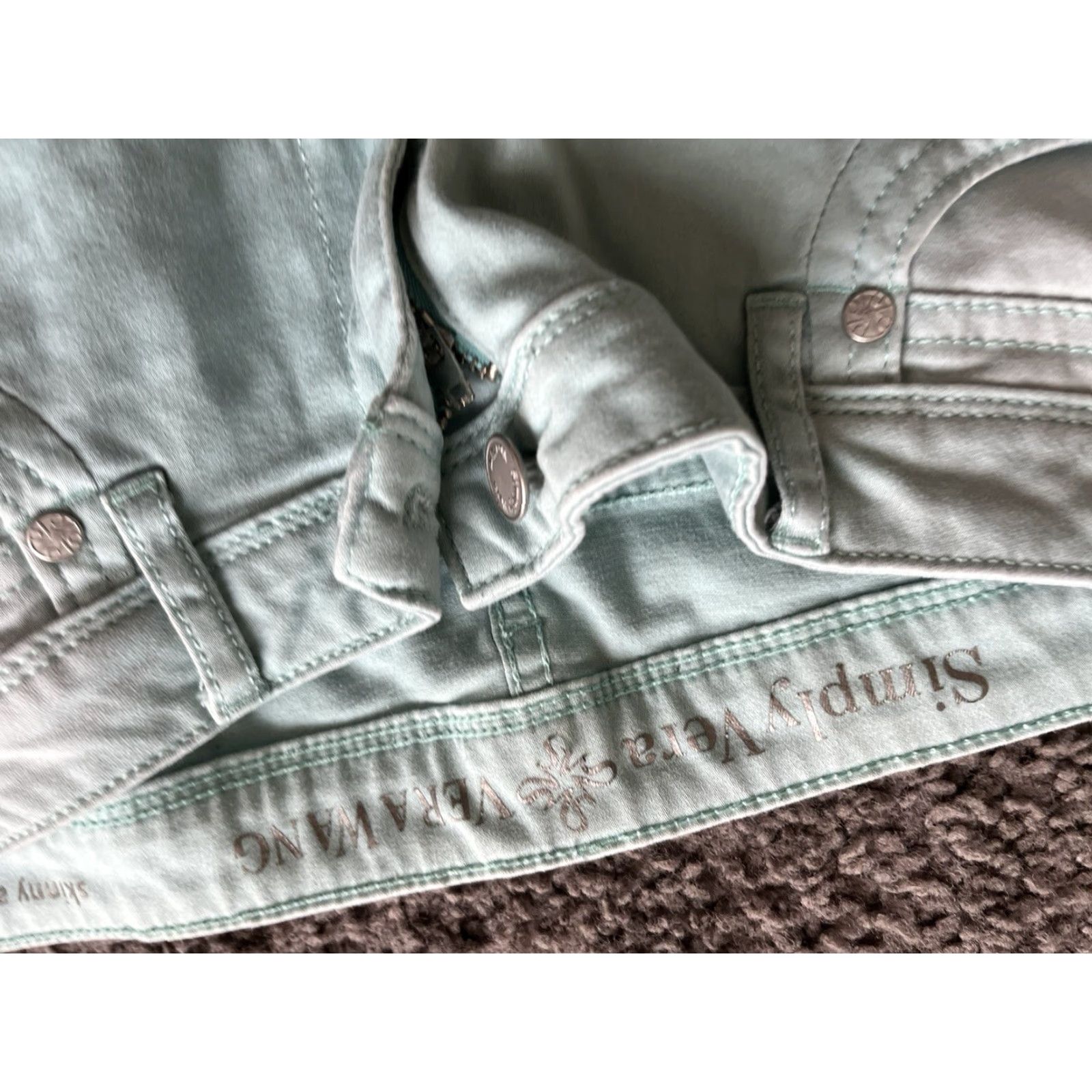 Vintage Simply Vera Vera Wang Jeans Women 8 Light Blue Cotton Skinny Ankle Jeans Womens Size 30" / US 8 / IT 44 - 5 Thumbnail