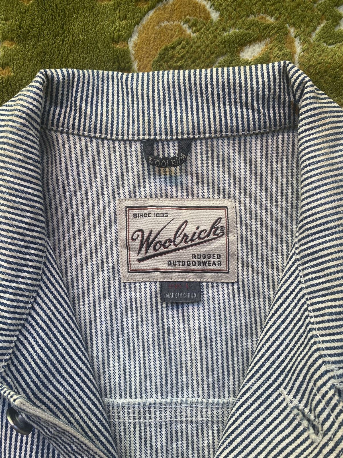 Woolrich Woolen Mills Vintage 90s Woolrich Chore Jacket Hickory Stripe Pattern Size US L / EU 52-54 / 3 - 2 Thumbnail