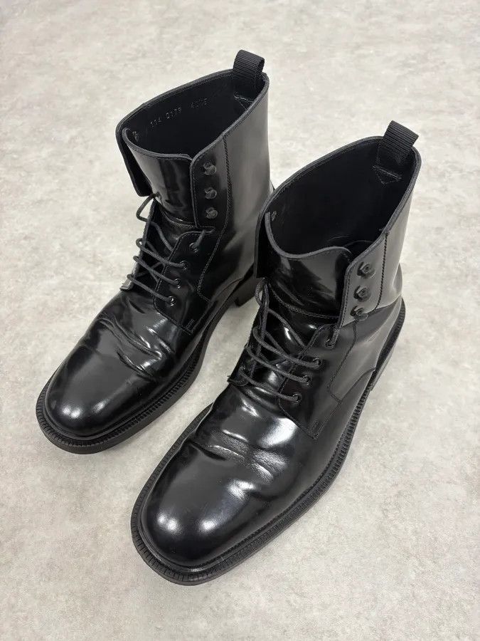 Gucci 2000s Gucci Black Leather Combat Boots Size US 9.5 / EU 42-43 - 3 Thumbnail