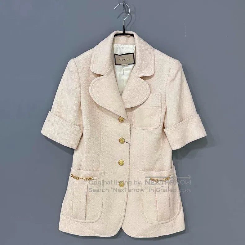 Gucci Horse buckle diamond woollen jacket
