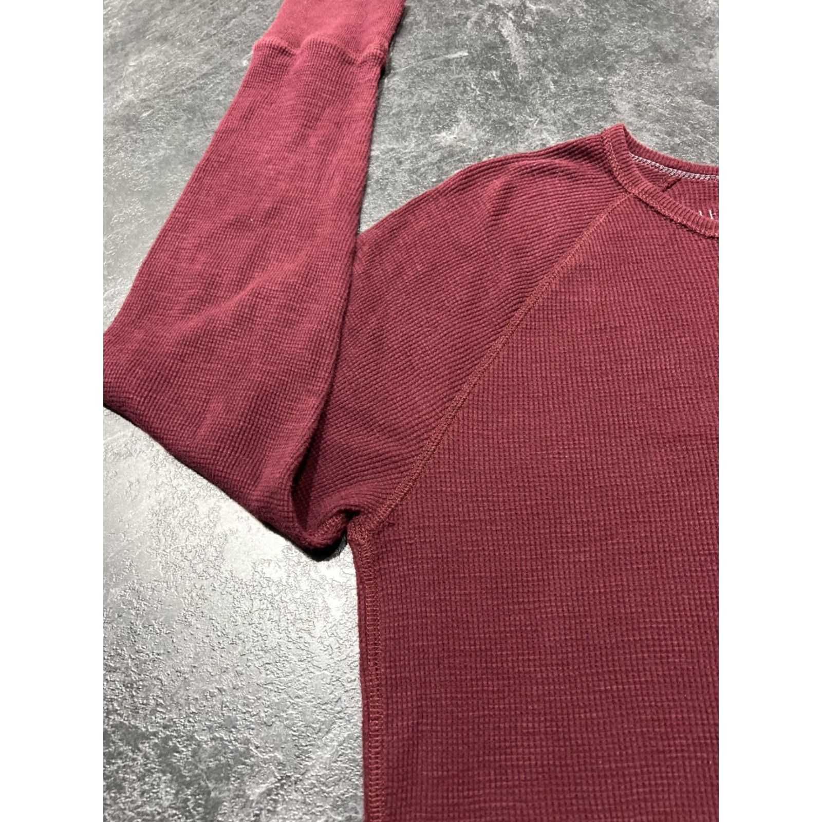American Eagle Outfitters American Eagle Mens Maroon Waffle Knit Crew Neck Pullover Long Sleeve M Size US M / EU 48-50 / 2 - 4 Thumbnail