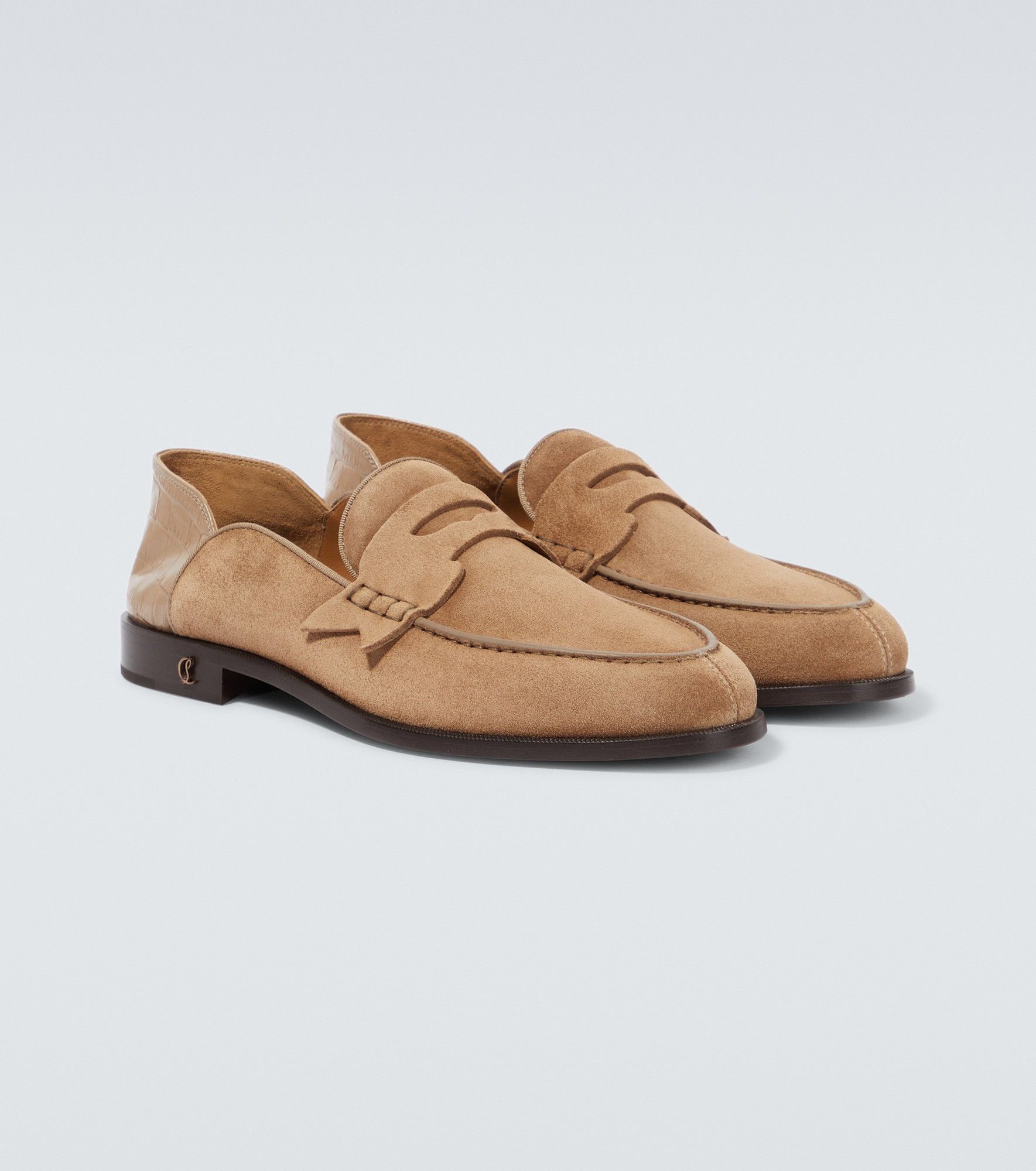 penny no back suede loafers