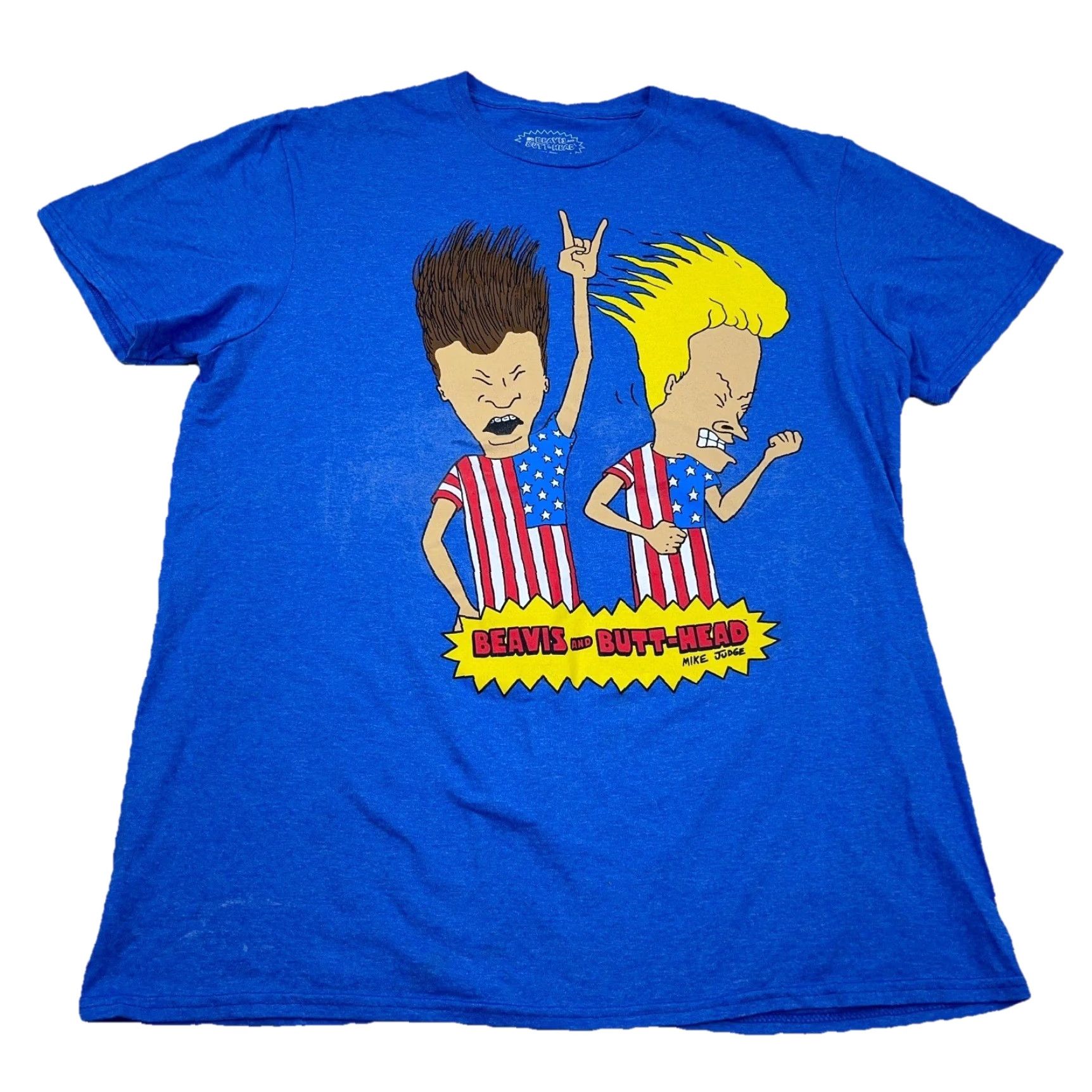 Vintage Bevis And Butt Head Shirt Men L Blue Tee Cartoon Retro Viacom T-Shirt Crew Neck Short Sleeve Graphic Print Logo All Seasons Comfort Jersey Cotton Size US L / EU 52-54 / 3 - 2 Thumbnail