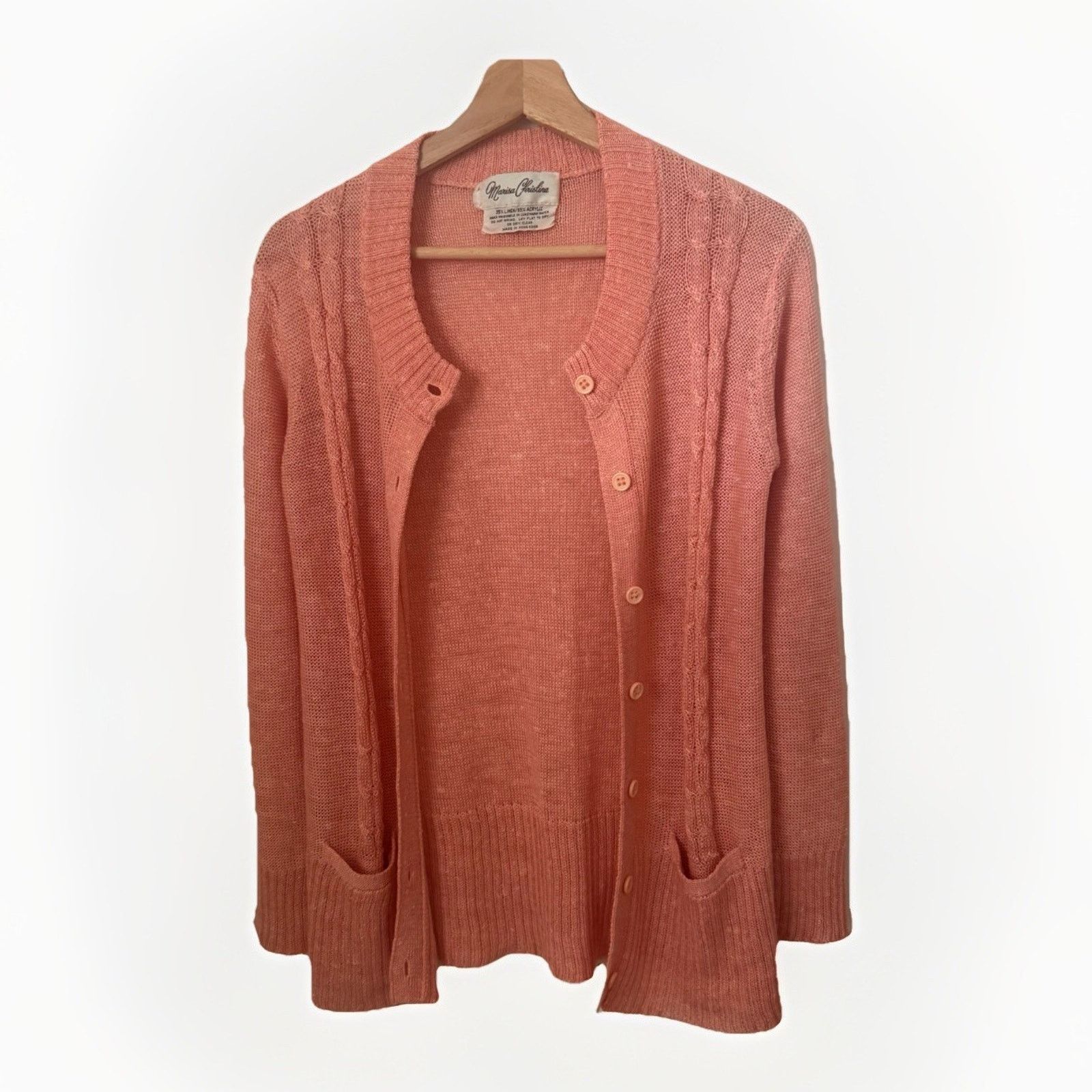 Other Vtg Marisa Christina Linen Blend Cardigan Coastal Grandma Size S / US 4 / IT 40 - 1 Thumbnail