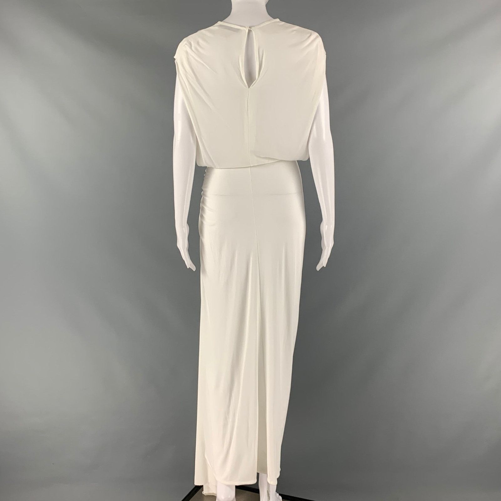 Christopher Esber CHRISTOPHER ESBER Size 6 White Viscose Draped Long Dress Size M / US 6-8 / IT 42-44 - 4 Thumbnail