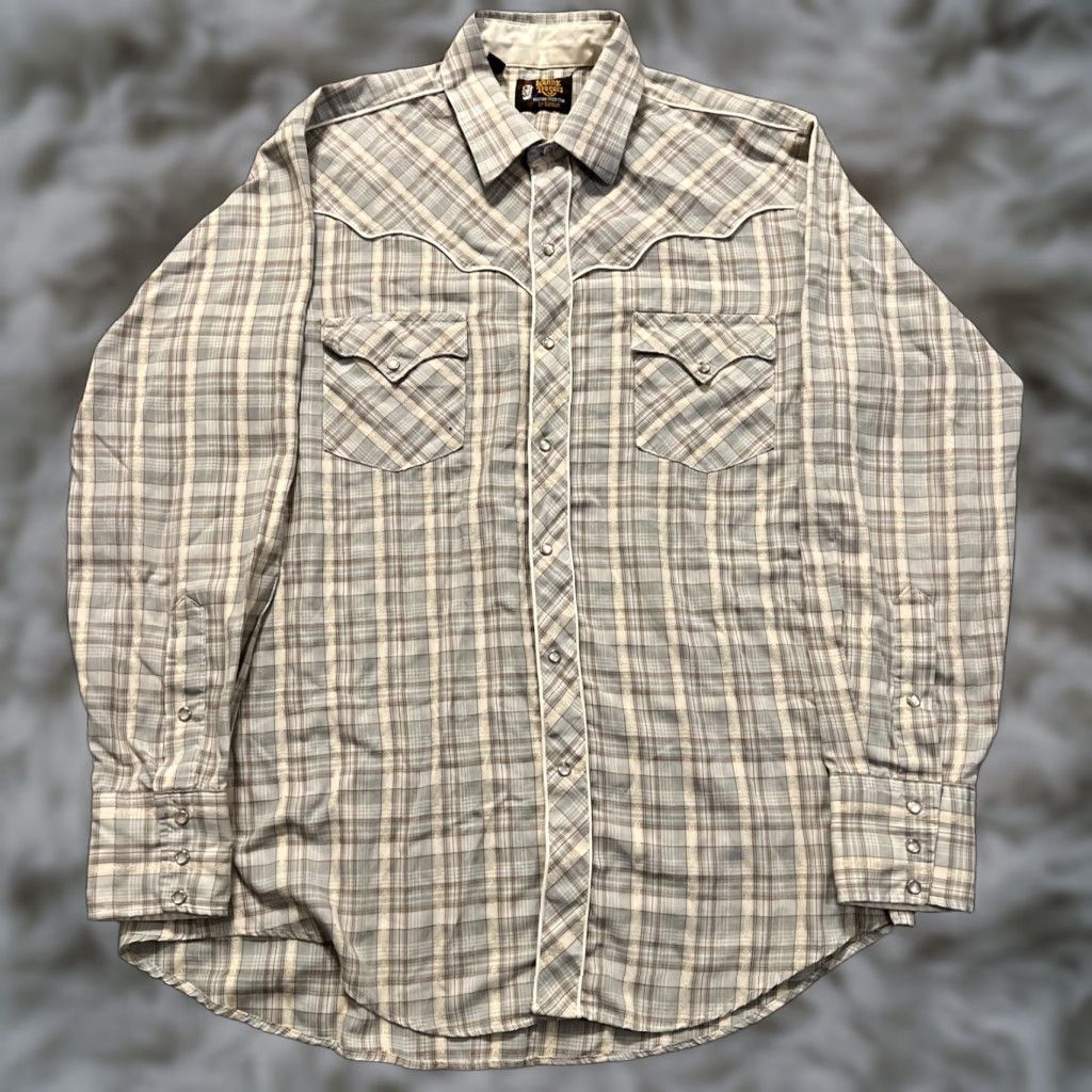Armani VINTAGE Kenny Rogers Western Shirt Mens M Plaid Red Karman Pearl Snap Button-Up Collection Western Casual Size US M / EU 48-50 / 2 - 1 Thumbnail