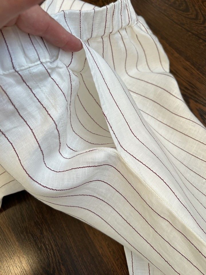 Other Persona by Marina Rinaldi Linen Blend Pants White US 10 Size 32" / US 10 / IT 46 - 6 Thumbnail