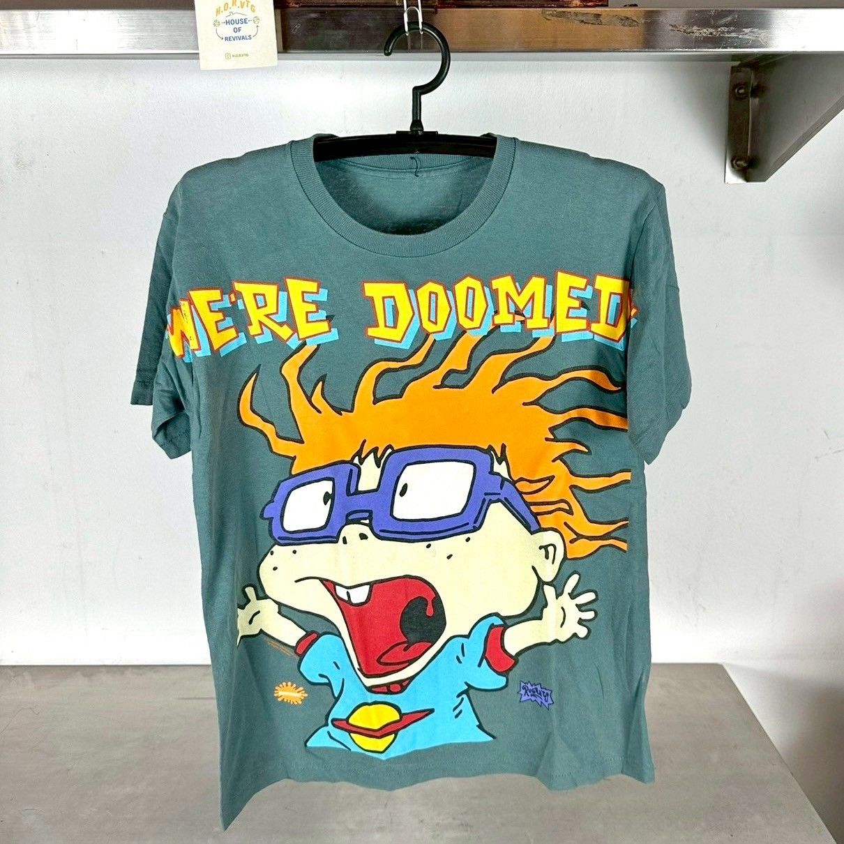 Vtg 90s Rugrats Chuckie We're Doomed Nickelodeon Promo Tee, image size:1210x1210