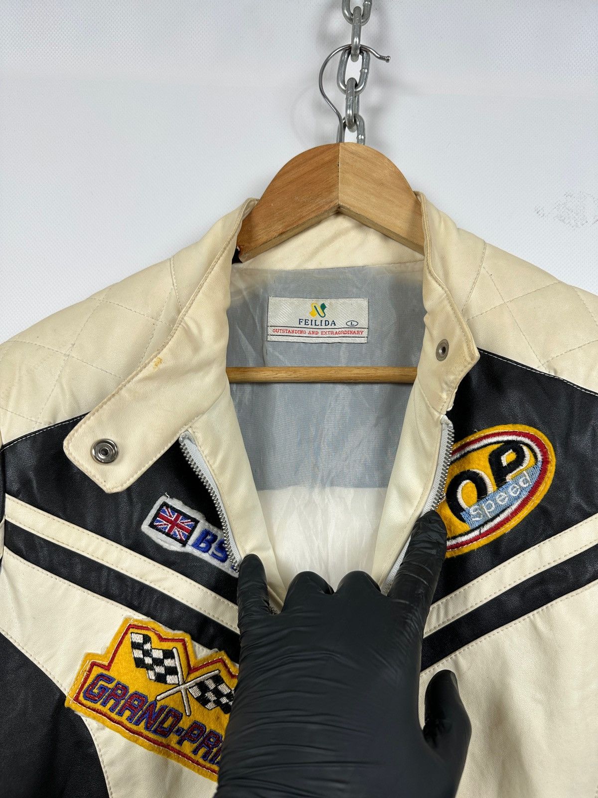 Vintage Vintage Wonder Team Grand Prix Y2K Racing Leather Jacket Size L / US 10 / IT 46 - 24 Thumbnail