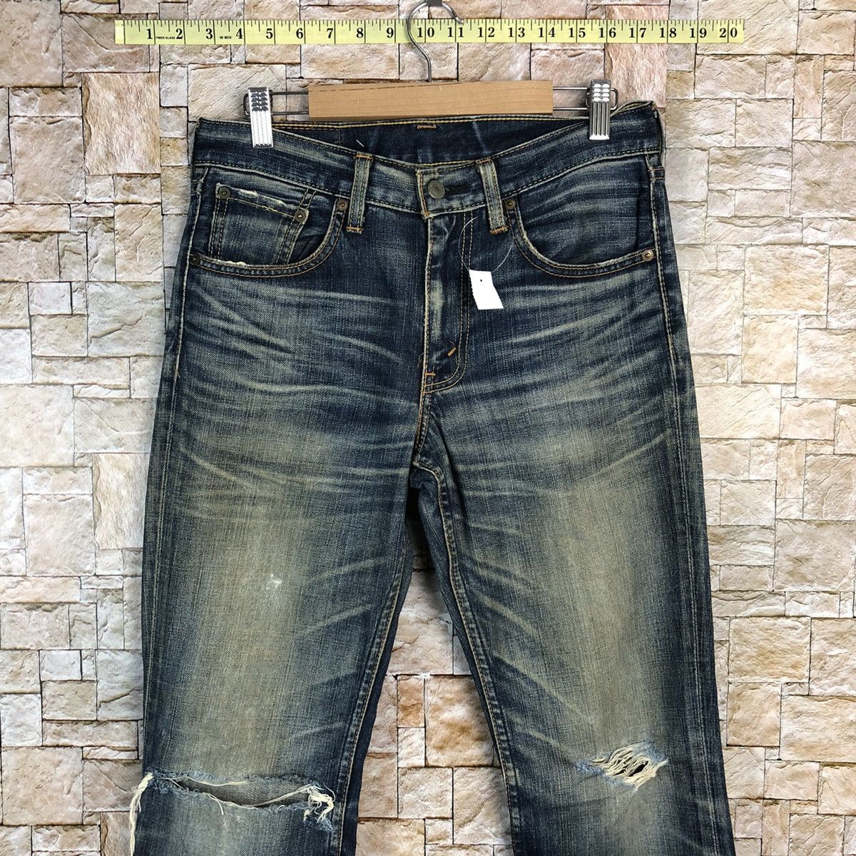 Levi's 707 Levis Blue vintage ripped Distressed Denim Pants #A588 Size US 29 - 5 Thumbnail