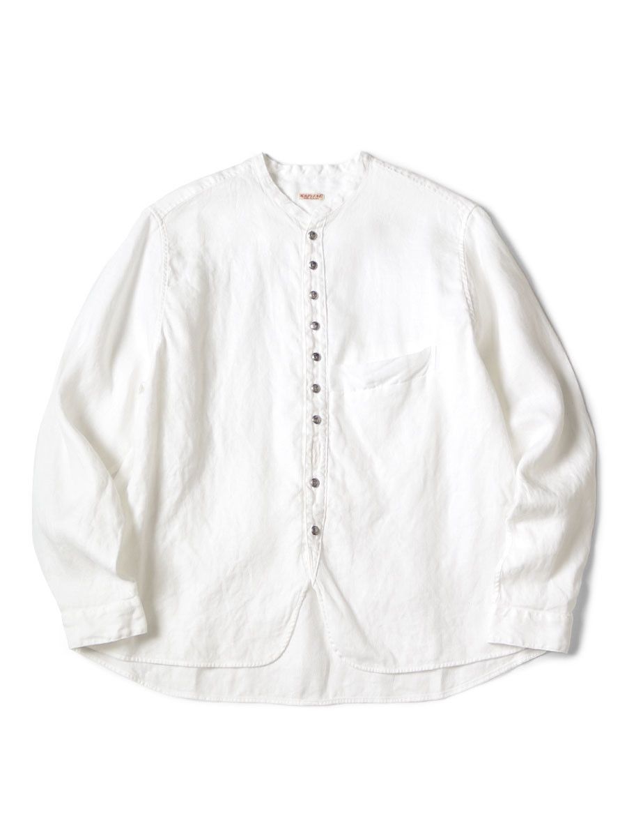 Gauze linen herringbone stand penny shirt