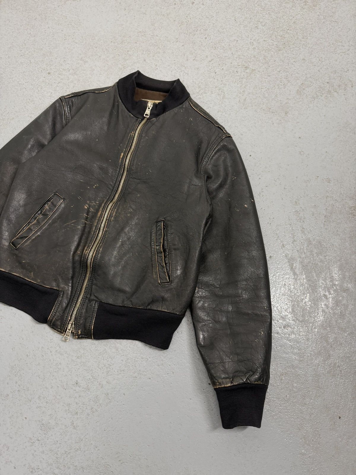 Genuine Leather Brogden Track Leather Ashed Chocolate Narrow Fitted Jacket Size L / US 10 / IT 46 - 2 Thumbnail