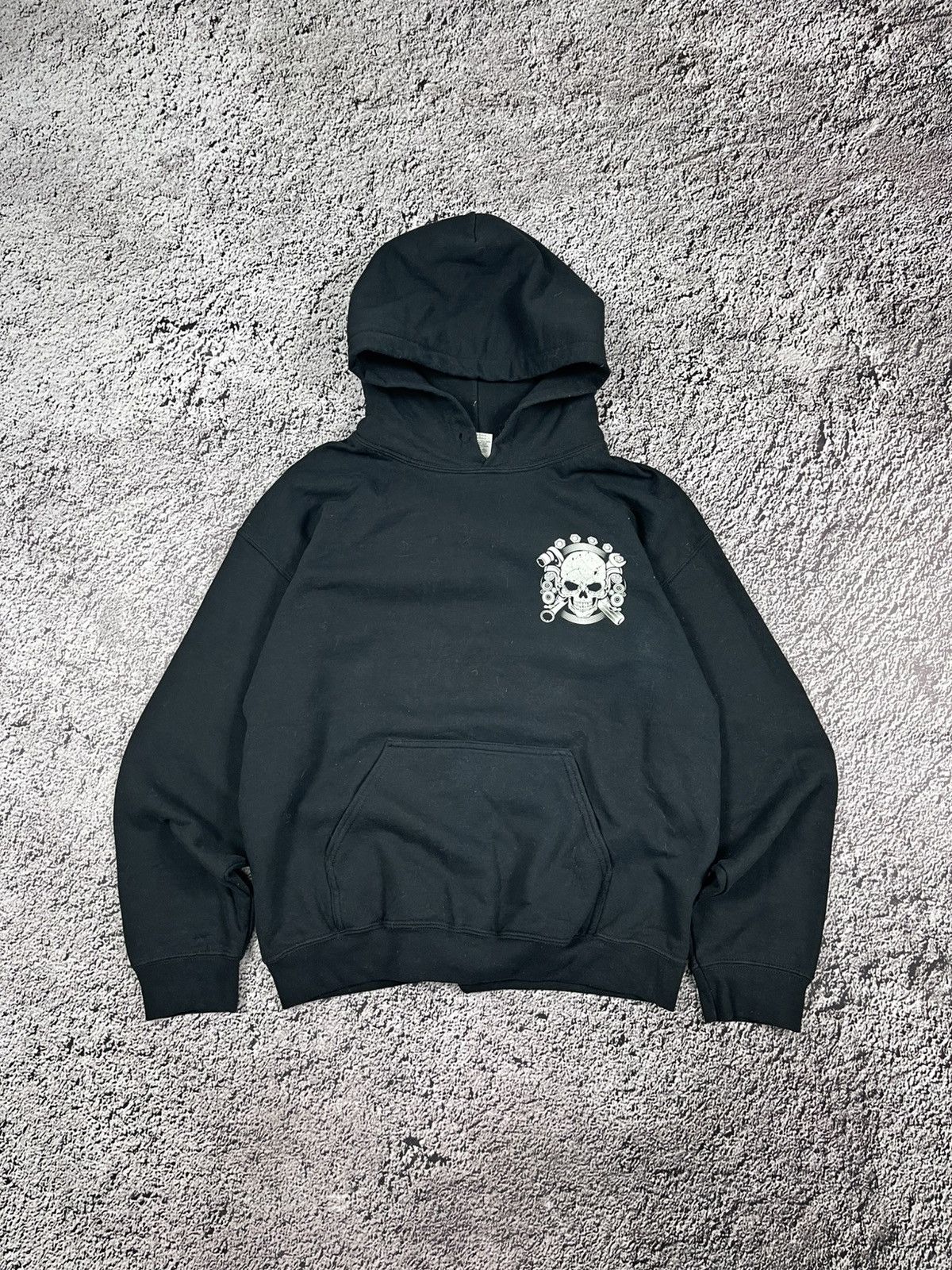 Band Tees Vintage Y2K mechanic skull big logo hoodie streetwear size M Size US M / EU 48-50 / 2 - 2 Thumbnail