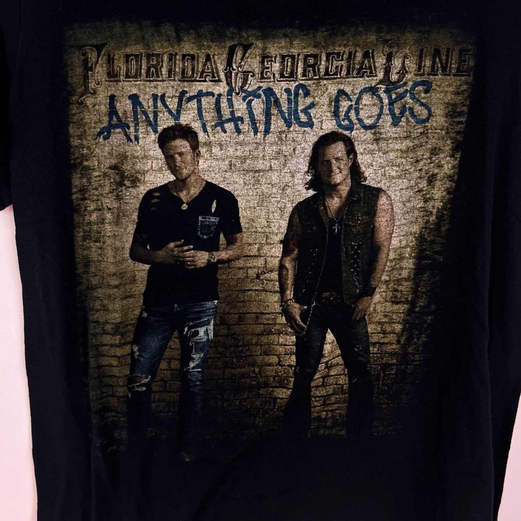 Gildan Florida Georgia Line Band T Shirt Mens Size M Black Anything Goes Tour Graphic Size US M / EU 48-50 / 2 - 2 Thumbnail