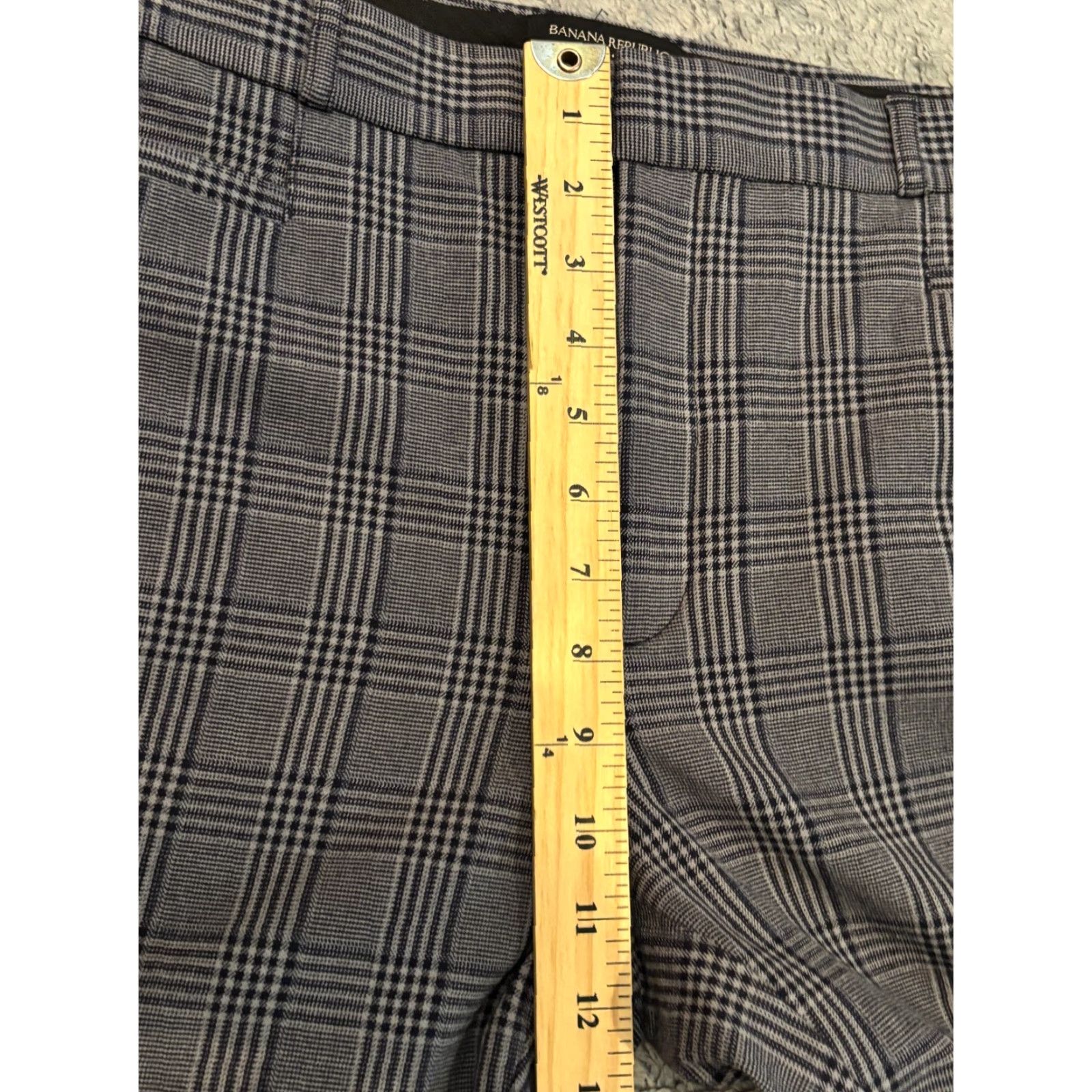 Banana Republic VINTAGE? No. Banana Republic Pants Womens 8 Sloan Gray Plaid Stretch Career Office Size 30" / US 8 / IT 44 - 4 Thumbnail