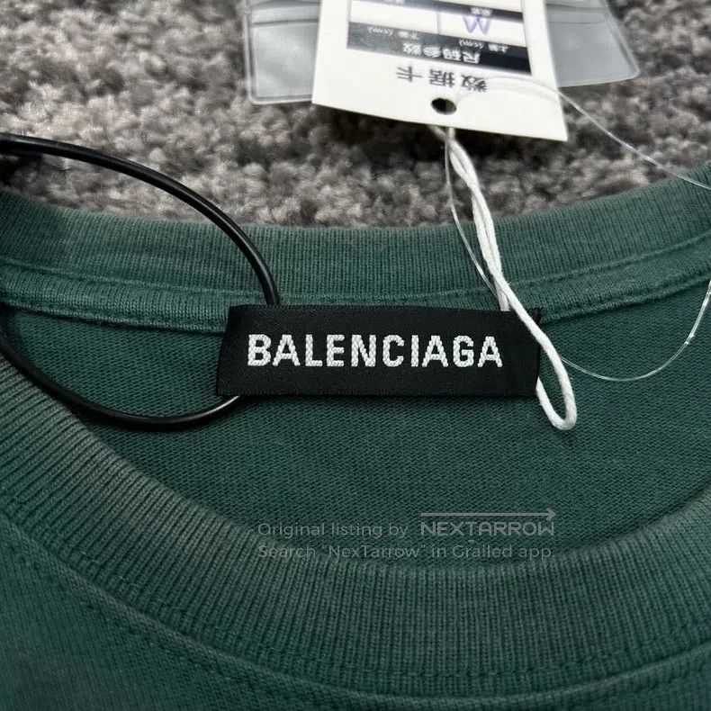 Balenciaga Balenciaga Back LOGO Lake Blue Washed Short Sleeve Size US M / EU 48-50 / 2 - 4 Thumbnail