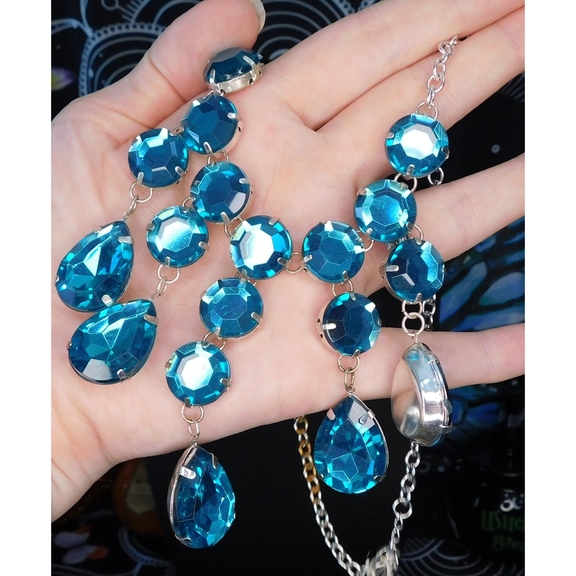 Other Blue Fantasy Sparkling Gem Costume Necklace Size ONE SIZE - 2 Thumbnail