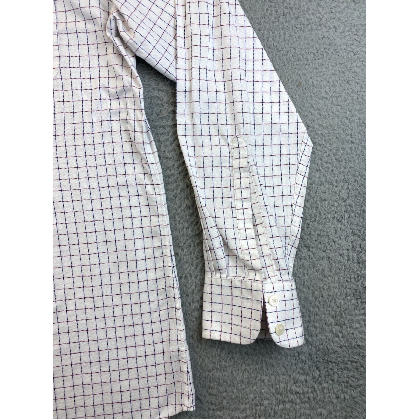Charles Tyrwhitt Charles Tyrwhitt Button Shirt Men's 16 35 Inch Blue Brown White Check 85-29 Dress Shirt Slim Regular Button-Down Collar Men Size US L / EU 52-54 / 3 - 3 Thumbnail